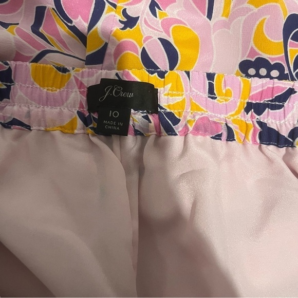 J. Crew Pull On Silk Pant Paisley Swirl Pink Size 10 - Picture 5 of 6